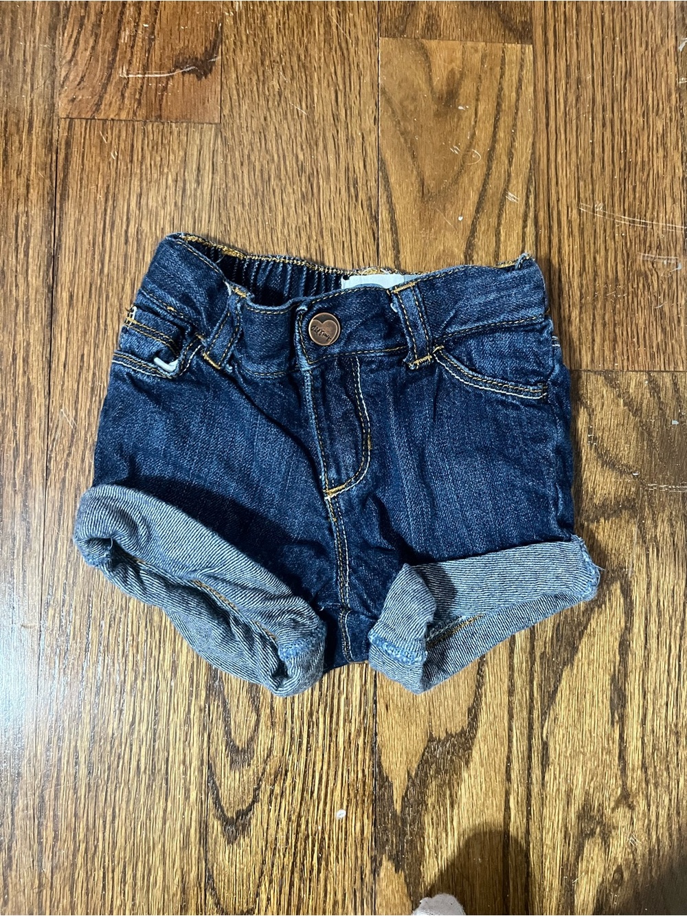 Old Navy Dark Blue Denim Cuffed Kids Shorts